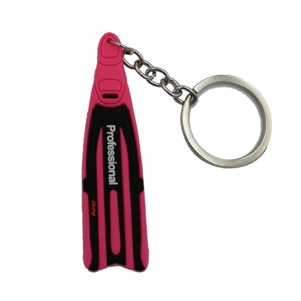 Llavero con forma de aleta de buceo, minillavero de 4 colores para buceador, natación,: Rojo