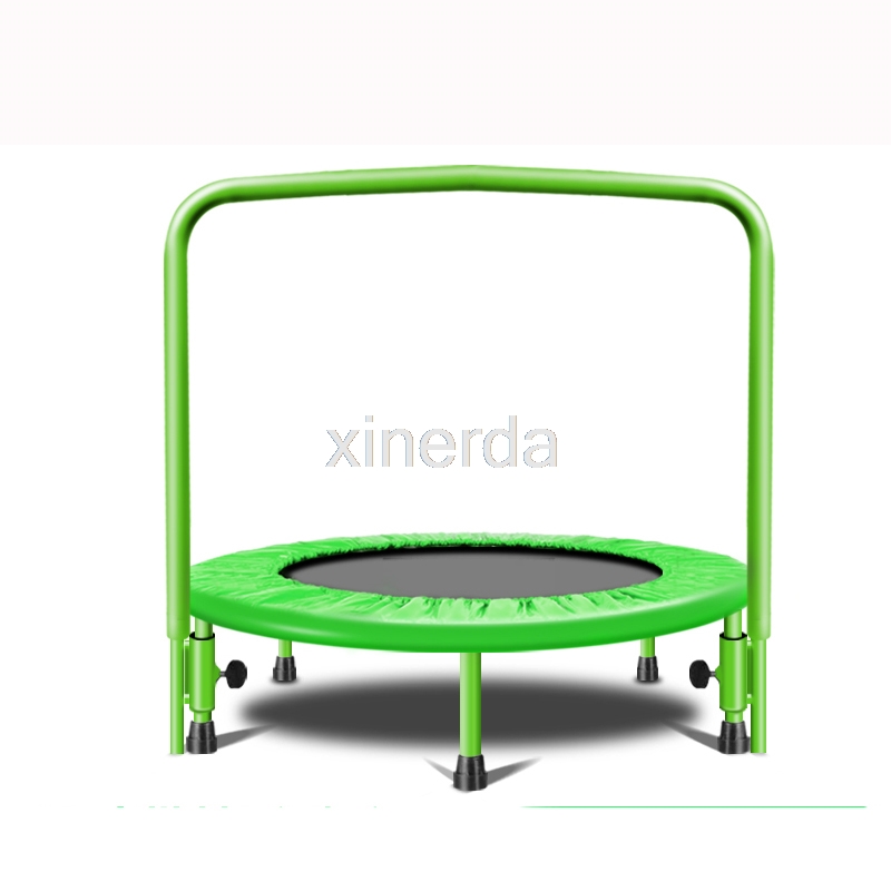 Trampolín de 91cm con barra de mango para niños y bebés, trampolín de Fitness para interiores/exteriores, rebotador, entrenador de Cardio de salto: green