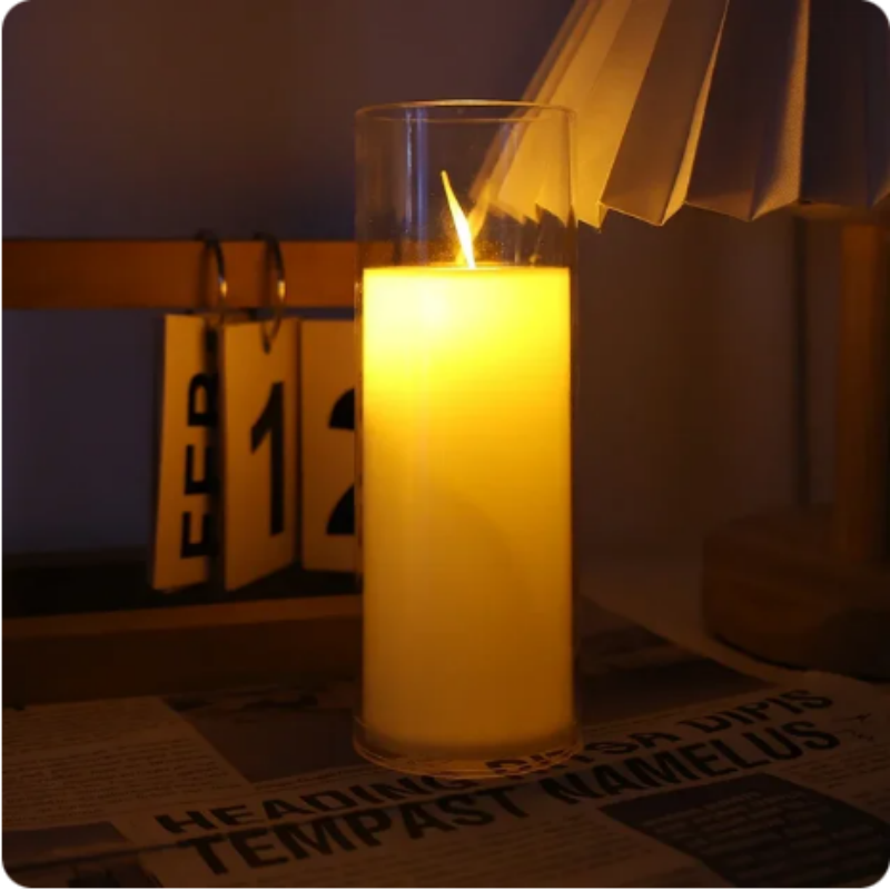 Led Candle Light Rose Pattern Projection Simulation Flameless Candle Lamp For Home Birthday Wedding Party Decoration Christmas