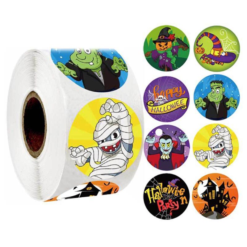 500 Pcs / Roll Afdichten Sticker Labels Halloween Party Stickers Bakken