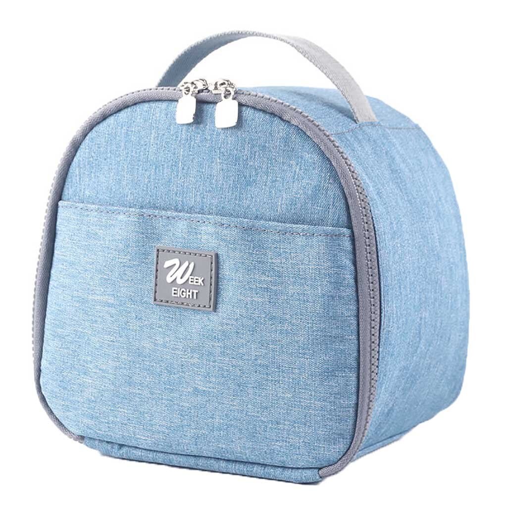 Sólido zíper portátil à prova dwaterproof água sacos de almoço feminino estudante lancheira thermo saco escritório escola piquenique cooler sacos bolso # yl5: Azul