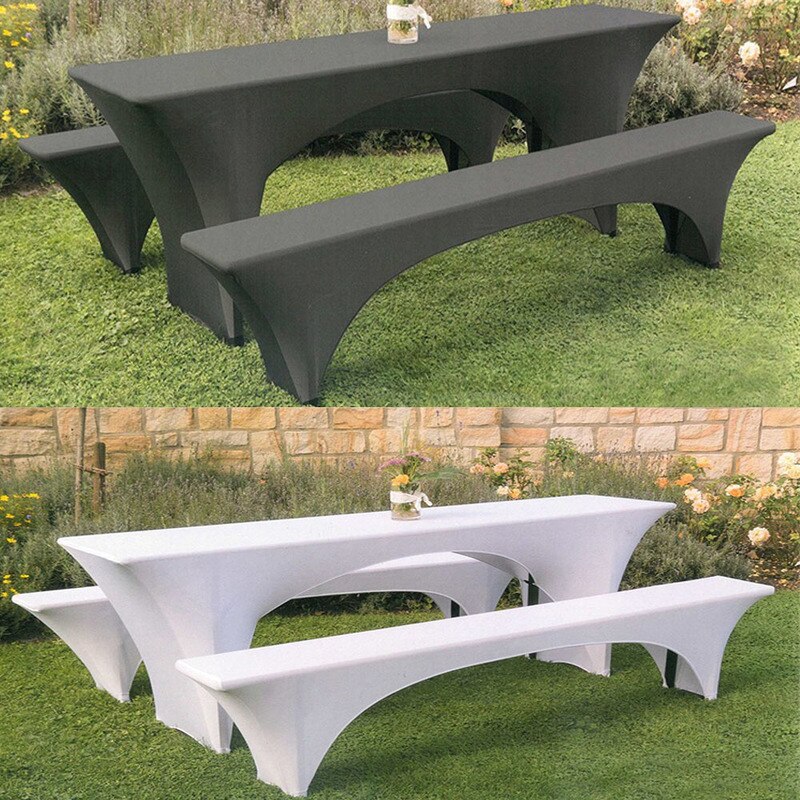 3 stuks/set elastische picknick biertafel en bankhoes bruiloft feest tafel stoelhoes effen kleur meubel beschermhoes
