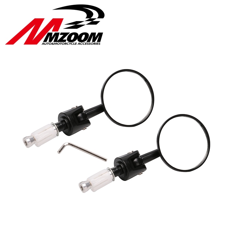 Motocicleta CNC De Aluminio Universal de vista Trasera Vista Lateral Trasera 3 "Handle Bar End 7/8" Espejos Redondos Negro