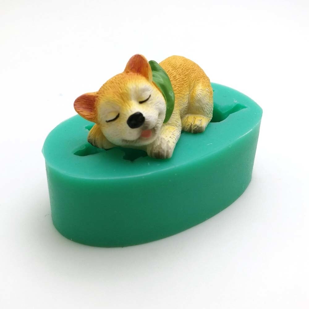 Corgi bulldog silikonfondantformar 13 hundar formar djurtårta dekorationsverktyg choklad dessert polymer lerform  f0661xg: F0663xg
