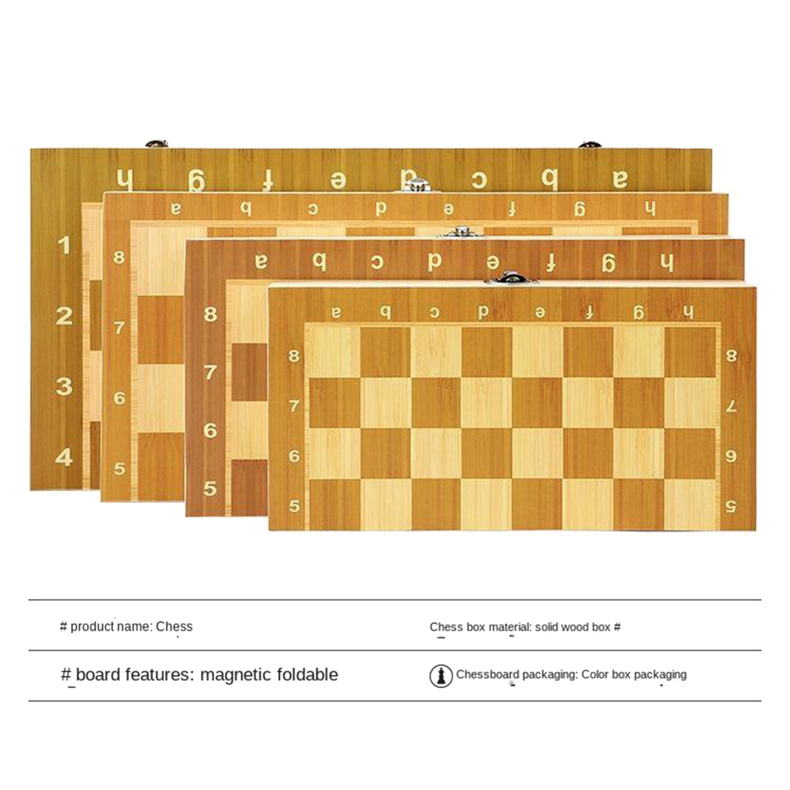 Wooden Chess Set Classic Board Game Folding Chess Board Game Set Toy Adult Kids Family Game Toys 34 Wooden Chess