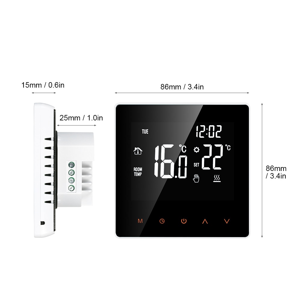 Wifi-termostat smart app-kontrol temperaturregulator programmerbar elektrisk gulvvarme-termostat med berøringsskærm