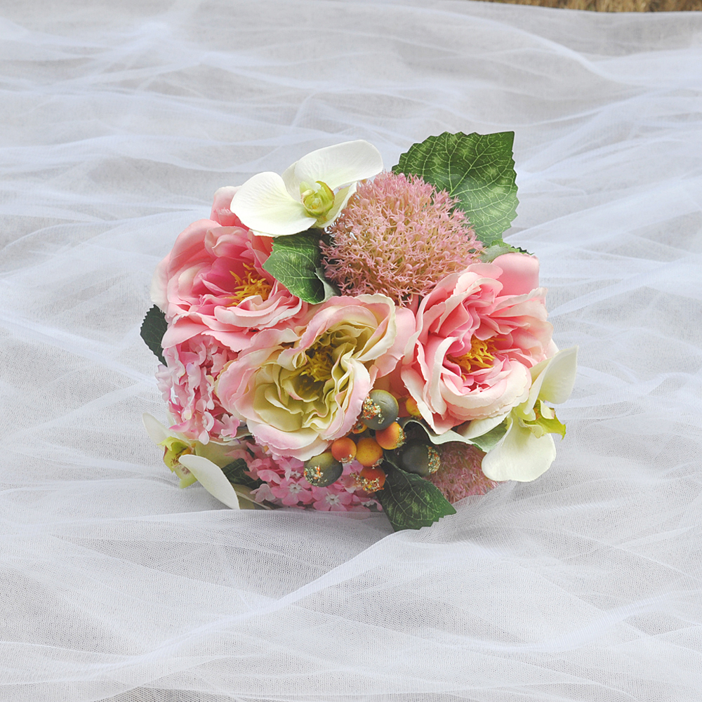 TRiXY F18 Bouquet de mariage rose porte-Roses fleurs de mariage Bouquets de mariée artificielle demoiselles d'honneur accessoires Bouquet de mariage: Default Title