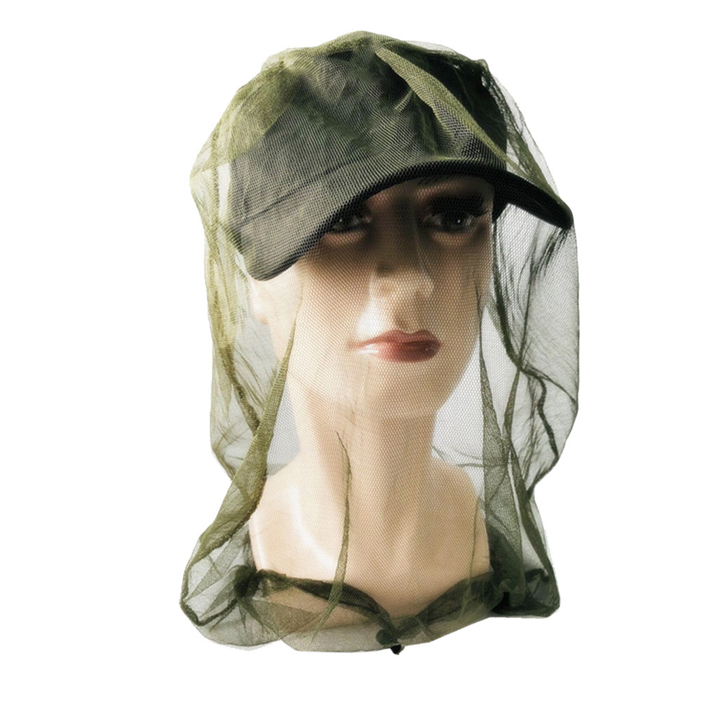 Unisex Outdoor Mosquito Yarn Cap Men Women Safari Hat Net Mesh Protection From Insect Bee Mosquito Gnats Clothes Accessories: Green