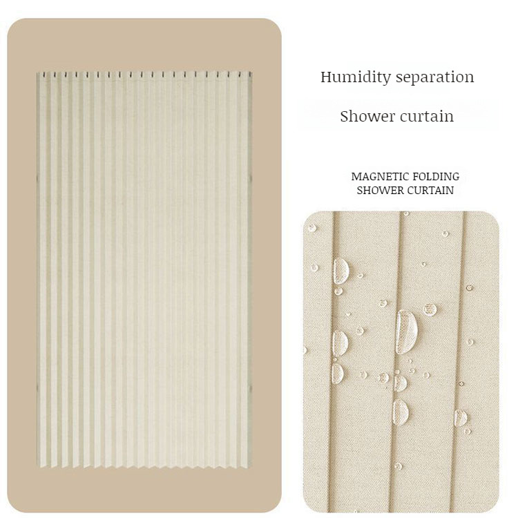 Schlecht Dusche Trennwand Falten unsichtbare wasserdichte Trennwand trockene und nasse Trenn dusche ohne Bohr Installation: Beige
