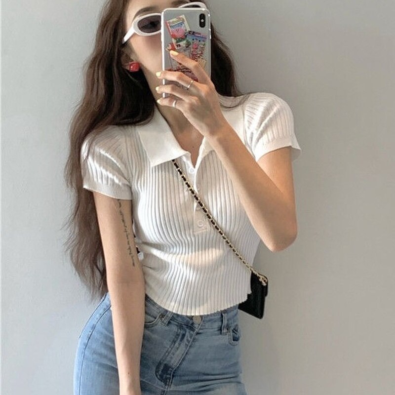 T-shirt à manches courtes pour femmes, Streetwear de Style coréen pour dames, confortable, Slim, solide, assortie, Simple, décontracté, offre spéciale