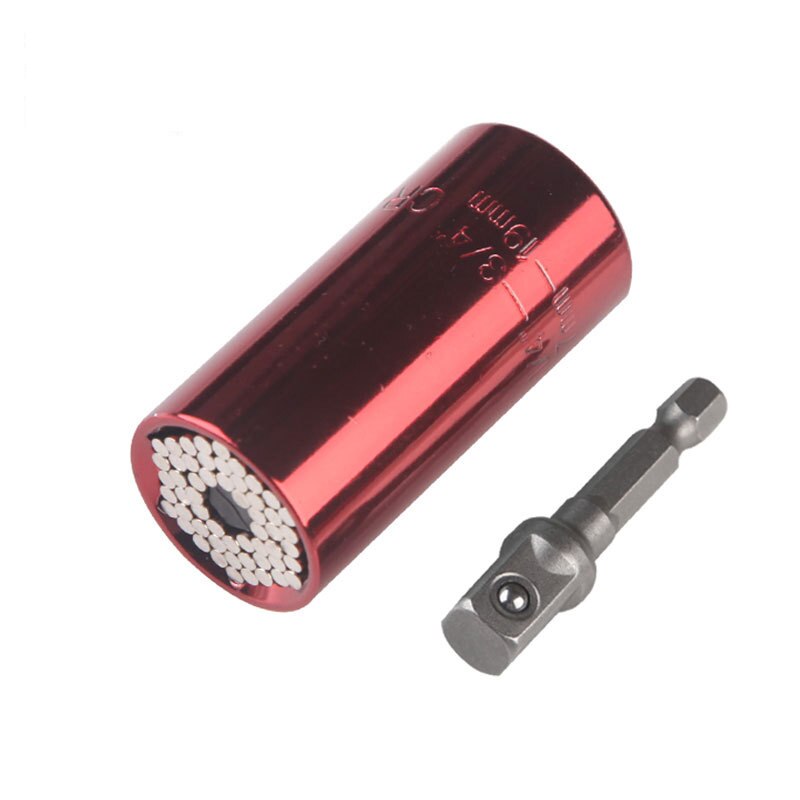 Universal Socket 2 Piece/Set Colorful Universal Adjustable Torque Ratchet Socket Wrench Set Spanner Multi-Function Hand Tool Set: Red