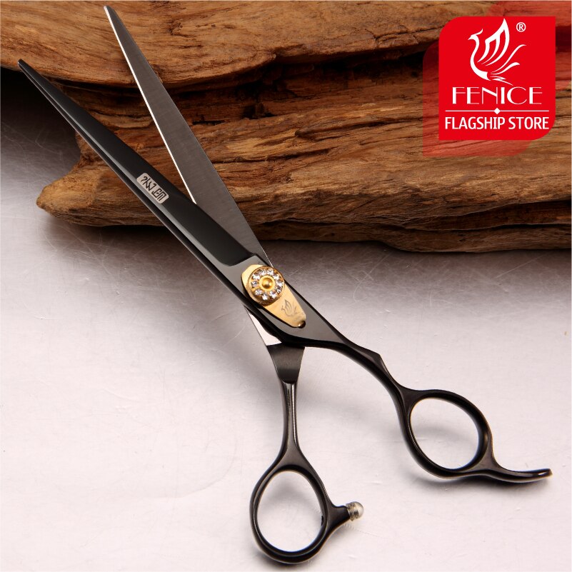 Fenice 6.5 Black Pet Grooming Scissors for dogs Hair Grooming Scissors Shears Japan 440