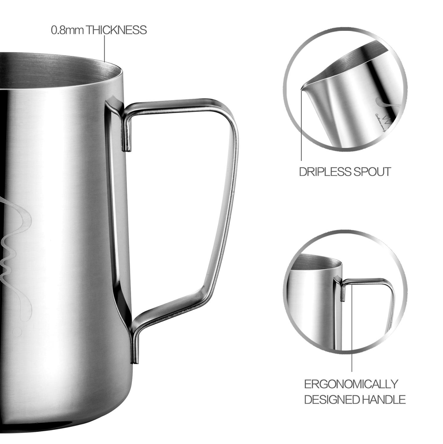 Ruostumattomasta teräksestä valmistetun maidon vaahdotuskannu espresso kahvi barista craft latte cappuccino maito kerma kuppi vaahdotus kannu