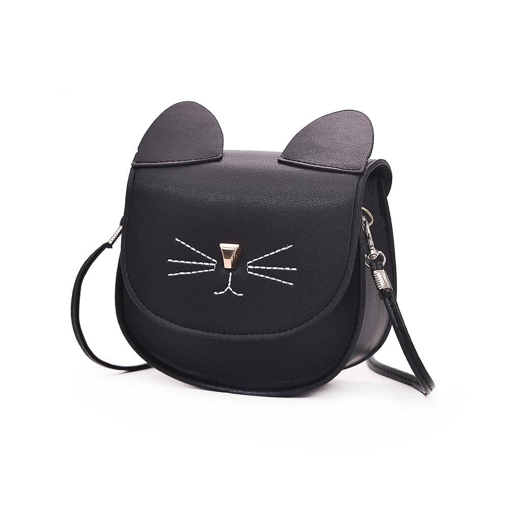 Söt katt form axelväskor kvinnor flickor mini väskor flap crossbody godis färger liten avslappnad messenger handväskor sac a dos