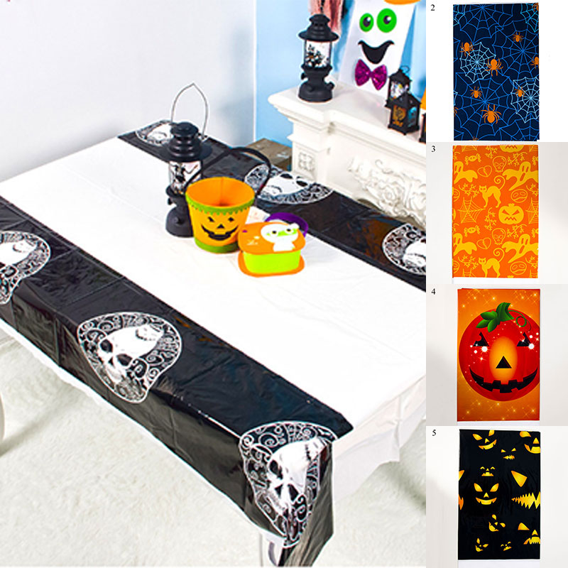 180Cm X 120Cm Halloween Pompoen Gedrukt Tafelkleed Waterdicht Tafelkleed Tafel Mat Feestelijke Decoraties Rechthoekige Tafelkleed