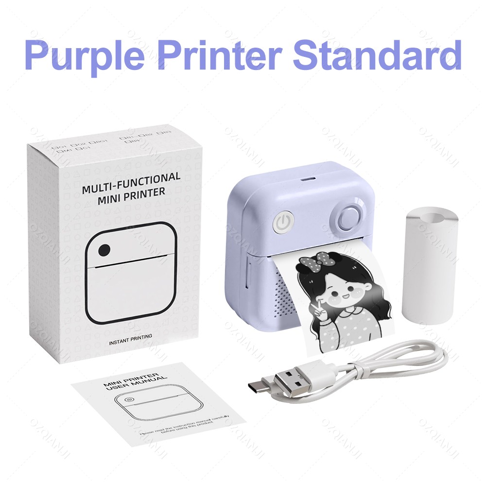 GZQIANJI D3 Portable PrinterThermal Paper Stickers Paper Mini Printers Labels Maker Printer for Error Printing Photo Printing