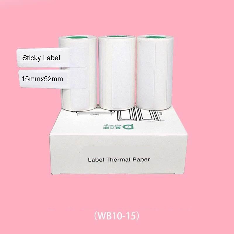 【For Peripage A6 】Official Originele Peripage Thermisch Papier Label Sticker Transparant Sticker Papier: 3 Rolls 15mm label