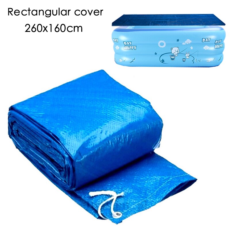 Poolovertræk pool jordbundsmåtte regntæt støvbetræk firkantet gulvmåtte swimmingpoolmåtte uv-bestandig måtte til hjemmet pooltilbehør: Rektangel 260 x 160mm