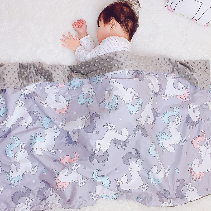 Baby Deken Baby Massage Deken Kinderen Zomer Koel Dekbed Dier Aardbei Print Katoen: Unicorn