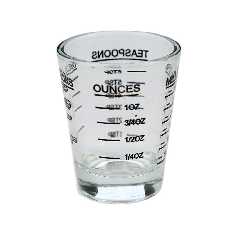30ML Glass Measuring Cup Espresso Shot Glass Liquid Glass Ounce Cup with Scale Kitchen Measure Tool Supplies (Black): Black