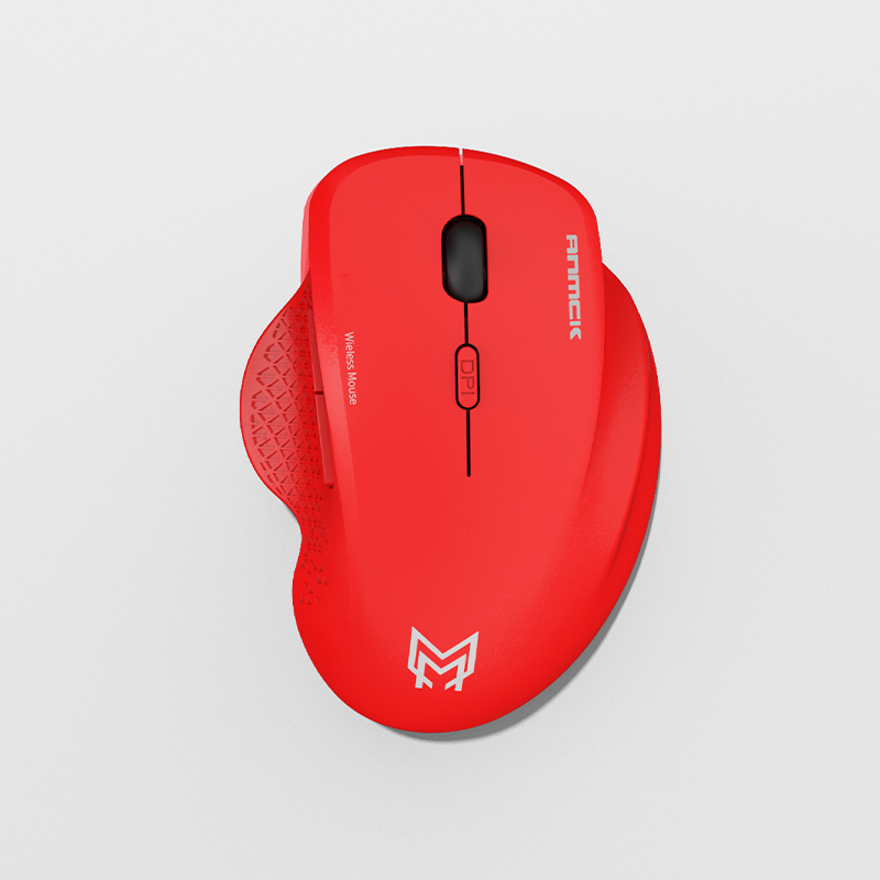 Anmck PM2 2.4G Wireless Gaming Mouse Office Business Silent Optical Mice USB Rechargeable Ergonomic Mouse For Computer PC Gamer: 2.4G-Red