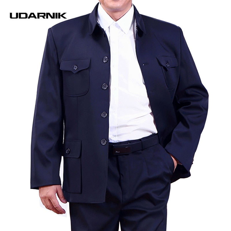 Hommes simple boutonnage Mao veste chinois Vintage tunique Blazer manteau Zhongshan Slim Fit 058-096