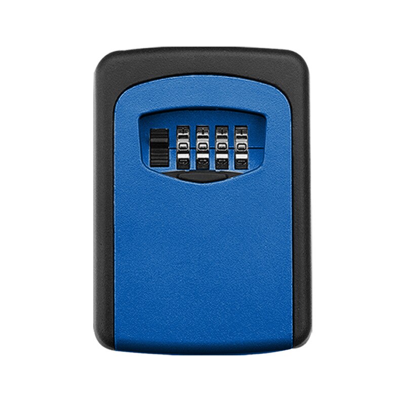 Wall Mounted Key Safe Box Aluminum Alloy Key Storage Box 4-Digit Combination Password Box for Indoor Outdoor Use: blue