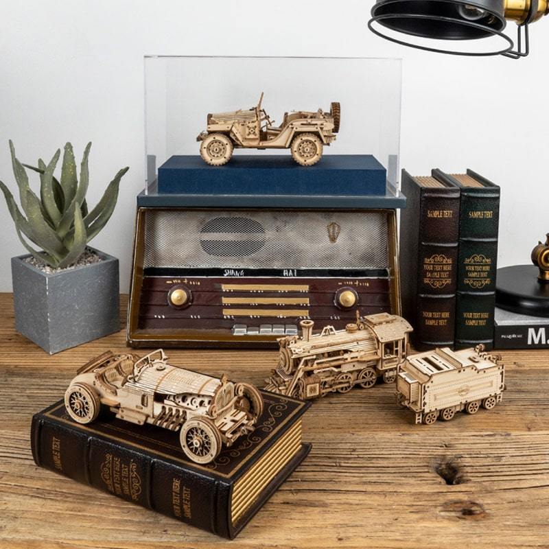 Handgemachte Holz Auto Modelle Spielzeug 3D Mechanische Modell Dampf Zug DIY Montage Holz Rätsel Bausatz Super Puzzle Spielzeug Für freundlicher