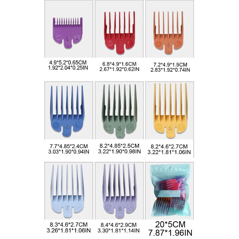 8 Pcs/set Oil Head Electric Clippers Caliper Limit Comb Hair Clipper Tooth Guides Combs Cutting Tool