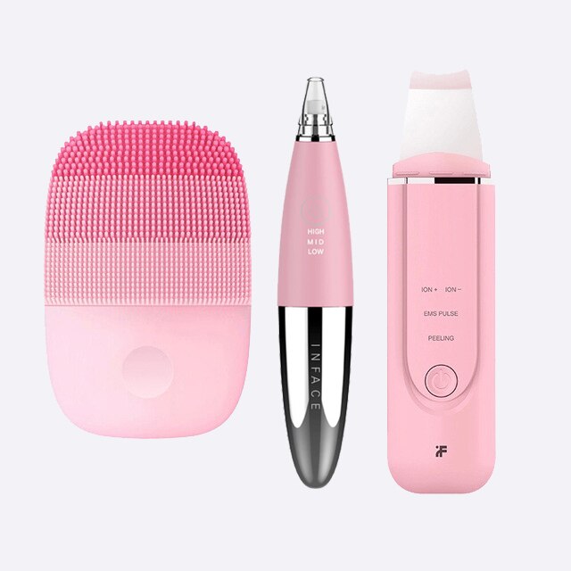 Xiaomi Inface Facial Cleansing Brush Vacuum Blackhead Remover Ultrasonic Ion Cleansing Skin Scrubber