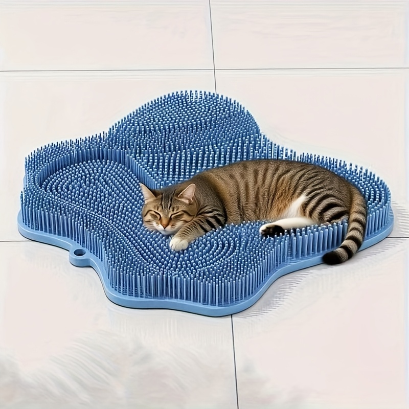 Katzenmassagebürste und Kratzer 2-in-1 | Selbstpflanzendes Werkzeug mit Gummiborsten | Platzsparendes für Wohnzimmer, Balkon: Default Title
