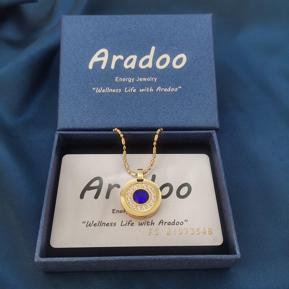 ARADOO Magnetic Health Energy Anti-Radiation Strengthen Immunity Stay Slim Improve Skin Magnet Pendant Necklace: Gold