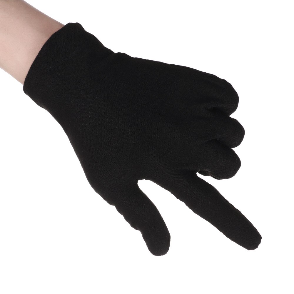 Guantes de algodón antideslizantes, de , finos, negros, para inspección de trabajo, transpirables, paquete de 6 unidades