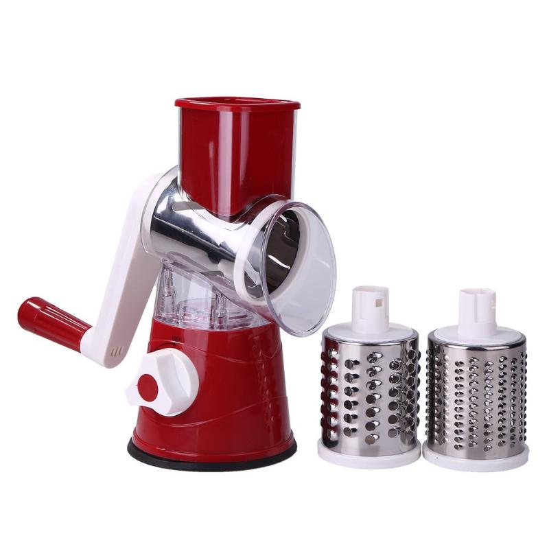 Handleiding Groentesnijder Fruit Aardappel Ronde Groentesnijder Shredder Aardappel Wortel Rasp Chopper Keuken Gadget: Rood