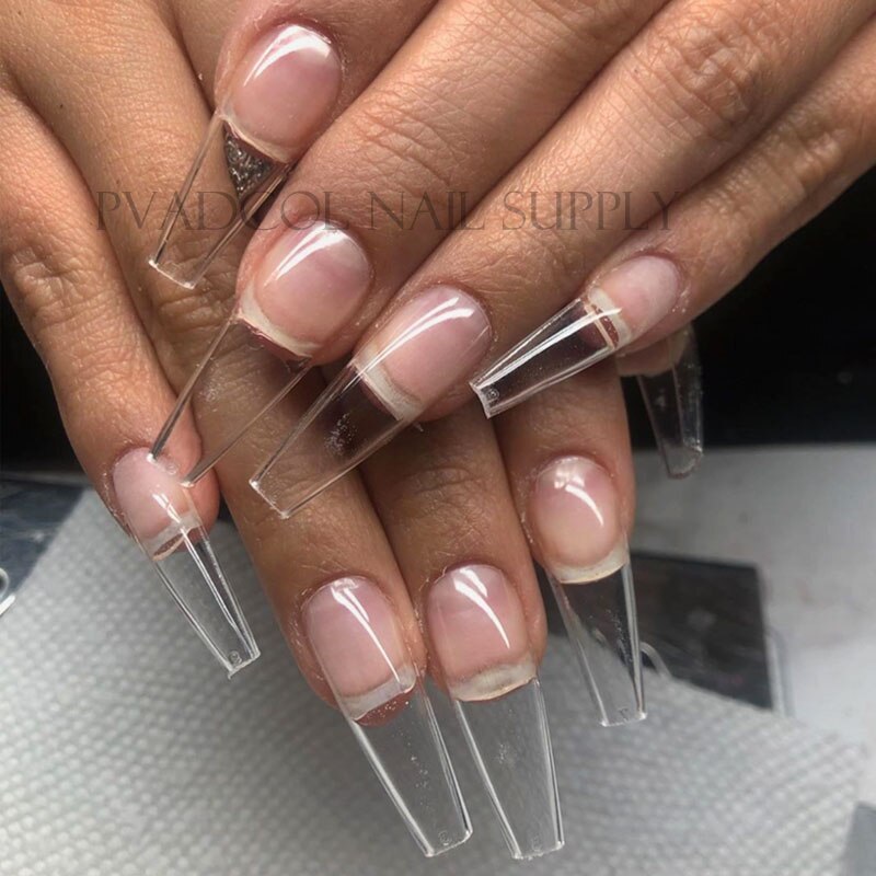 Gel X Nails Long Coffin Stiletto Full Cover Sculpted Extension System False Nail Tips 240pcs/bag