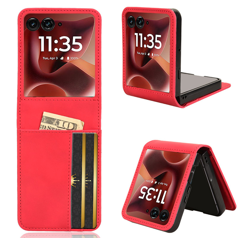 Cover til motorola razr 60 ultra 40 50 ultra 60 pro razr ultra halvdelt cover retro mobiltelefoncover med flere kort: Brun / Motorola razr 40 ultra