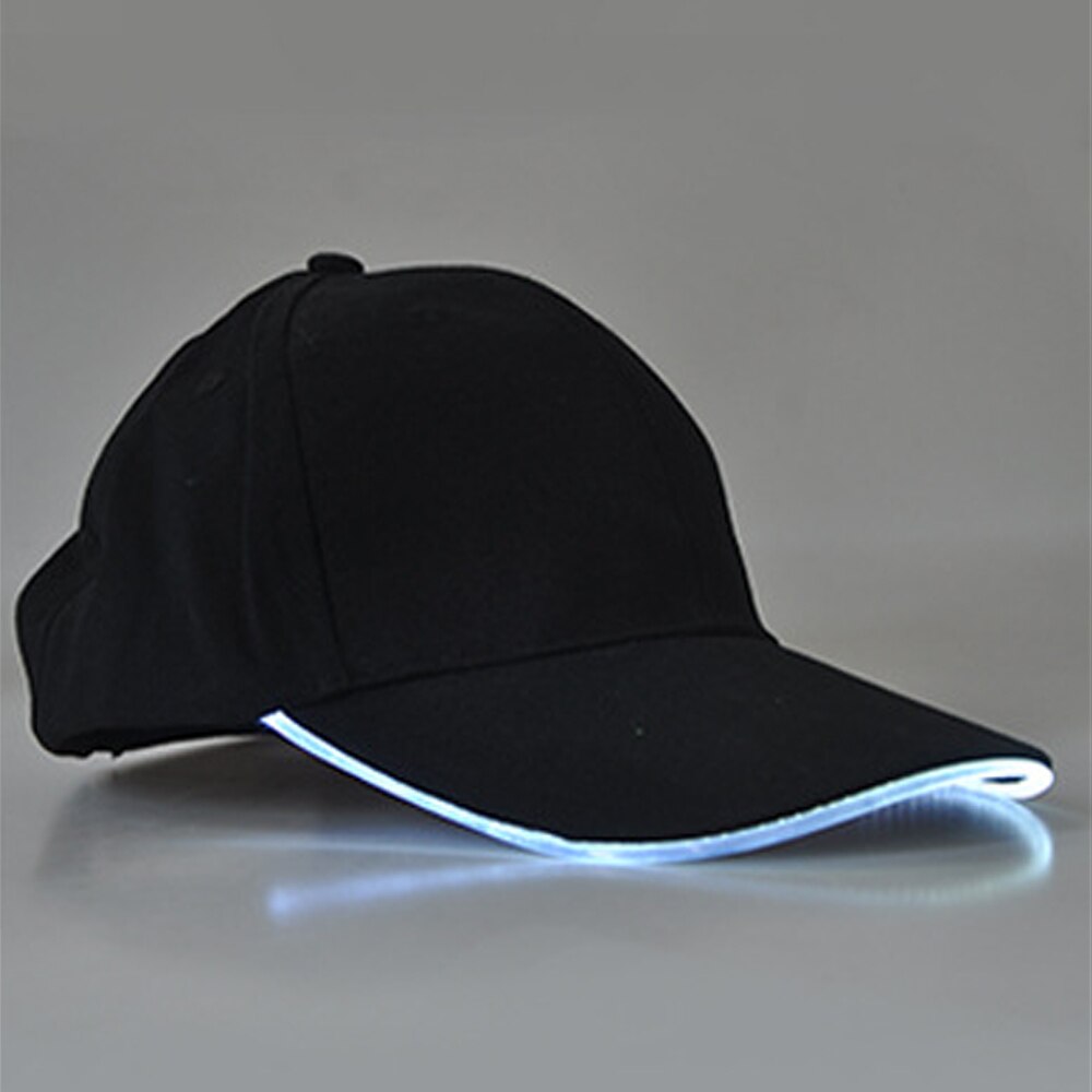 Casquette de Baseball unisexe, couleur unie, lumineuse, LED, fête de noël, tendance, pour femmes et hommes: B White