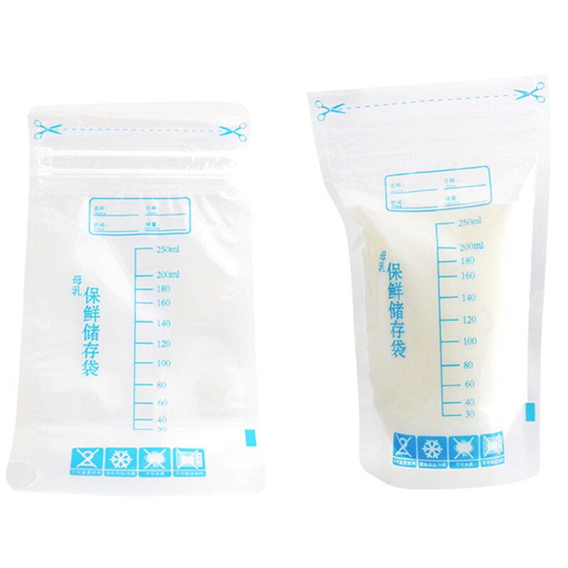 30 Pieces 250ml Milk Freezer Bag Baby Food Mother Milk Storage Breast Milk Storage Bag Feeding Maternity Baby Safe Feeding Bag