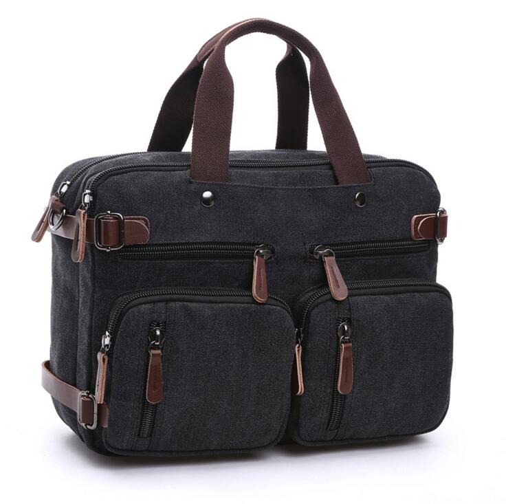 X-Online 032217 man handbag male large tote men big canvas bag: Black