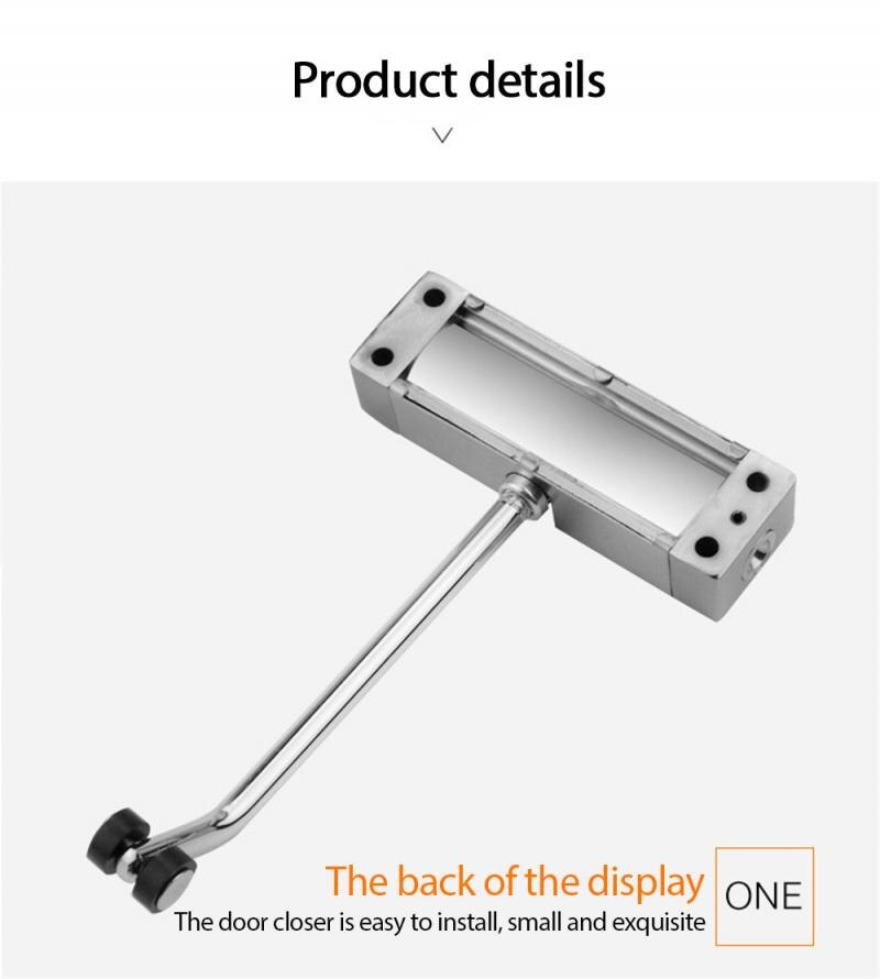 Automatic Mounted Spring Door Closer Stainless Steel Adjustable Surface Door Closer 160x96x20mm