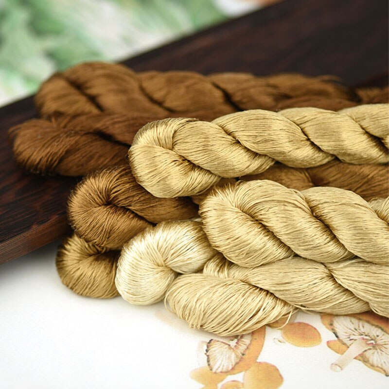 Zijde Borduurgaren/100% Zijden Draad/Hand Borduren Borduren Kruissteek/Zand Geel/8 Zuivere Kleuren