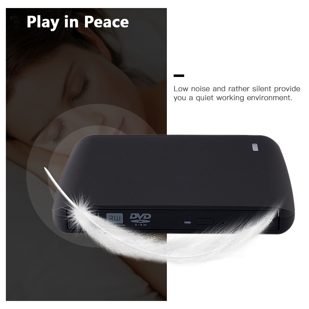 External 8X USB 2.0 Portable DVD-RW/CD-RW Burner Writer Rewriter Optical Disc Drive CD DVD ROM Player for Laptop PC Desktop