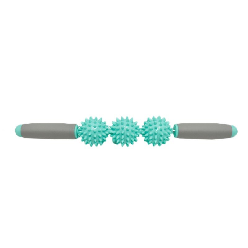 Yoga Spier Massage Roller Hoge Sterkte Stok Fitness Gym Body Taille Been Back Relax Sport Tool Met 3 Punt Spiky ballen