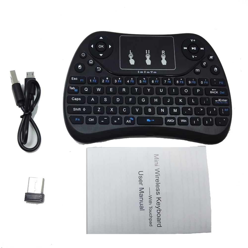 2.4GHz Mini Wireless Keyboard with Touchpad T2 Air Mouse English Version Handheld for Android TV BOX PC Xgimi H1S Projector