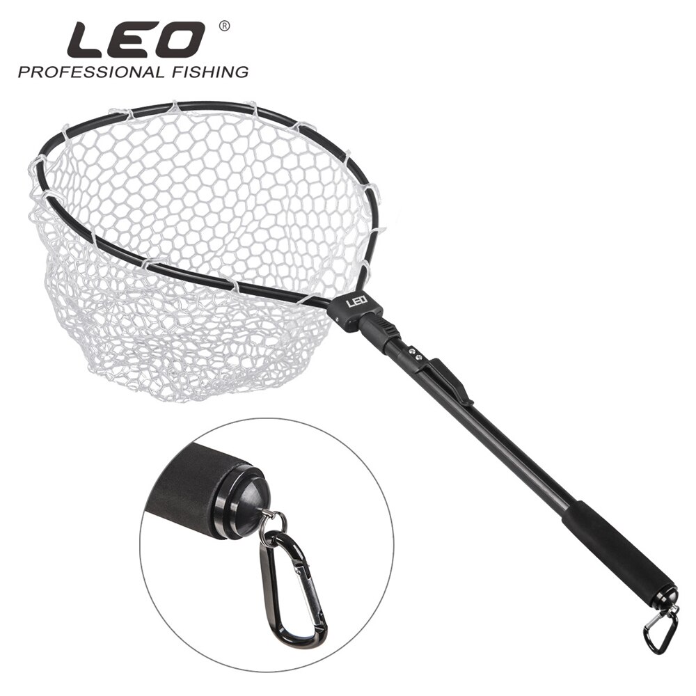 Fly Fishing Net Mesh Wooden Handle Nylon Rubber Landing Net Catch and Release Holder Basket Pesca Combo Kit Trout Fishing Tools
