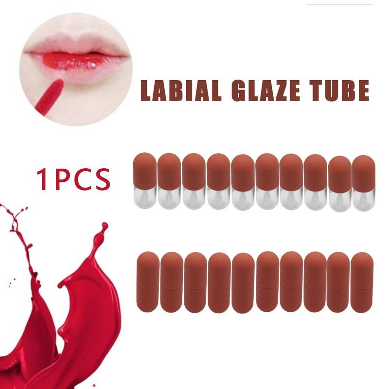 Mini portabel kapsel tube, klar lipgloss tube, rød lip gloss tube, hjerteformet flaske påfyllbart verktøy