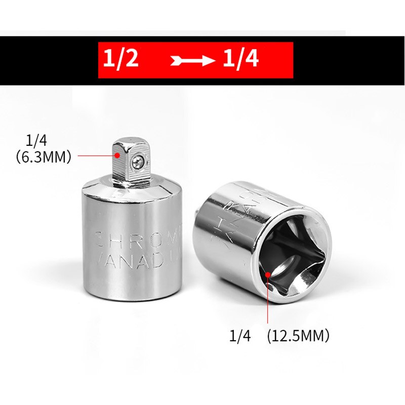 3/8 &quot;Tot 1/4&quot; 1/2 Inch Drive Ratchet Converter Socket Adapter Converter Reducer Air Impact Dopsleutel Adapter Hand reparatie Tool: E