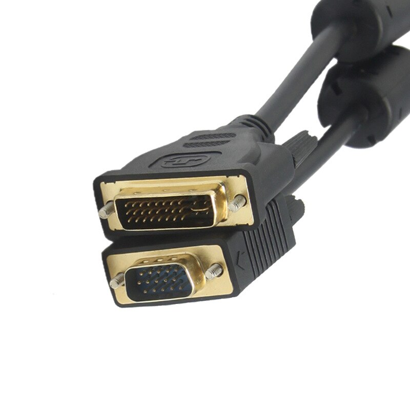DVI Male to VGA Male DVI-I Cable 24 + 5 VGA Turn Cable Connector Cable to DVI-I to VGA Video for HDTV DVD Notebook