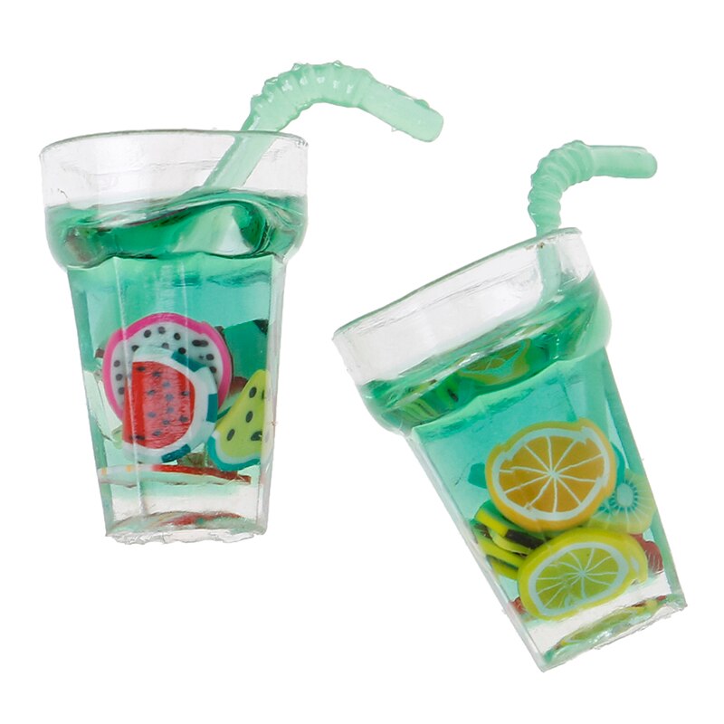 1:12 Resin Poppenhuis Mini Ijs Citroen Water Drink Cup Miniatuur Poppenhuis Voedsel Keuken Accessoires Cups Speelgoed Mini Decoratie: 3