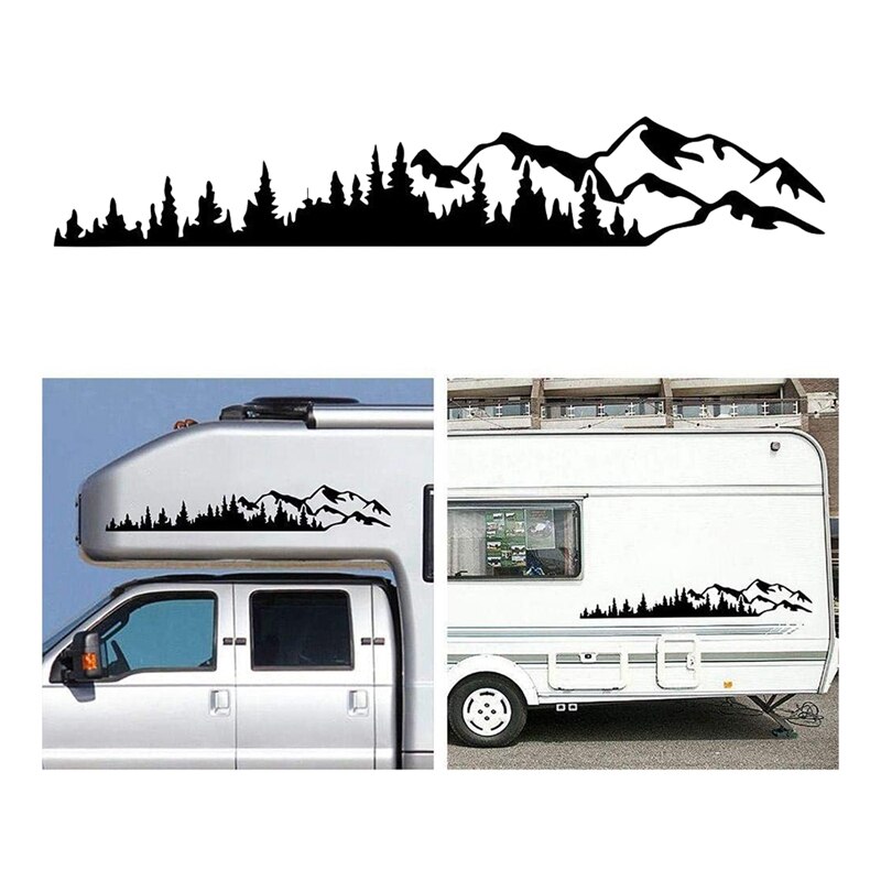 -RV Motorhome Side Body Window Bumper Sticker Large Mountain Tree Decal Sticker Decoration for Car RV Truck